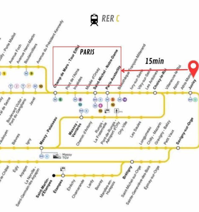 Superbe Appart Entier Au Pied De La Gare Rer, A 15 Min De Paris & Orly Juvisy-sur-Orge Exteriér fotografie